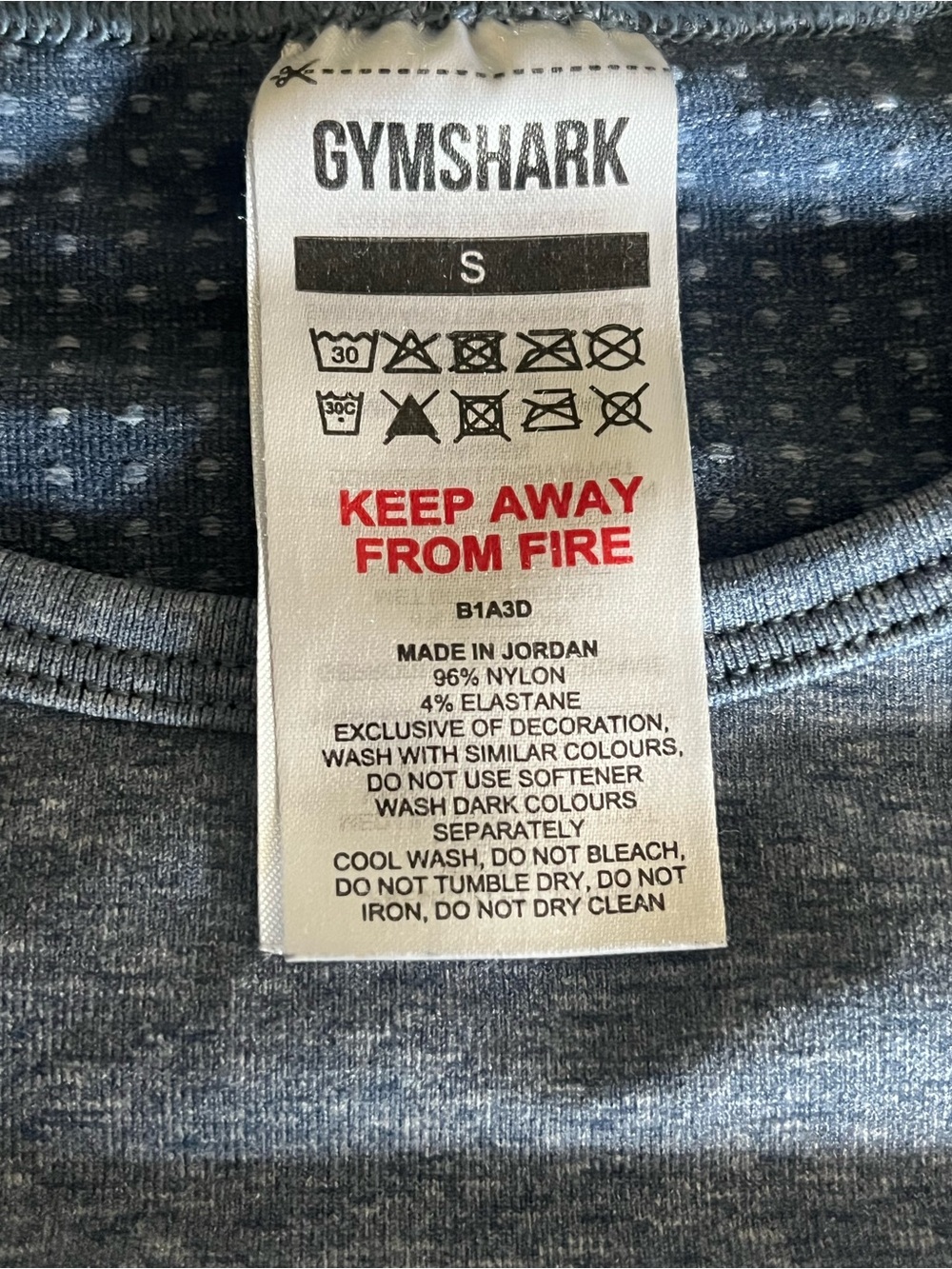 Gymshark Vital Seamless 2.0 Long Sleeve Crop Top Evening Blue Marl Size Small S - Picture 6 of 7
